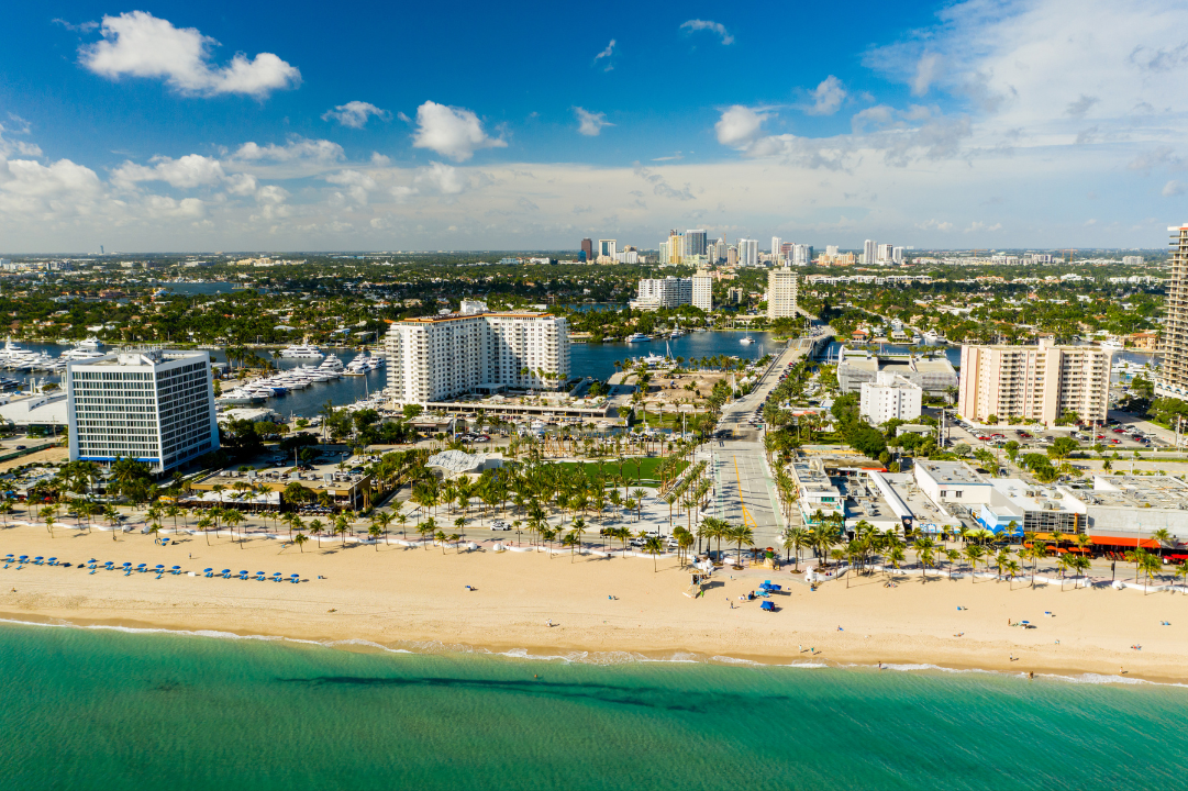 Aerial View of Fort Lauderdale Beach Park in Broward County